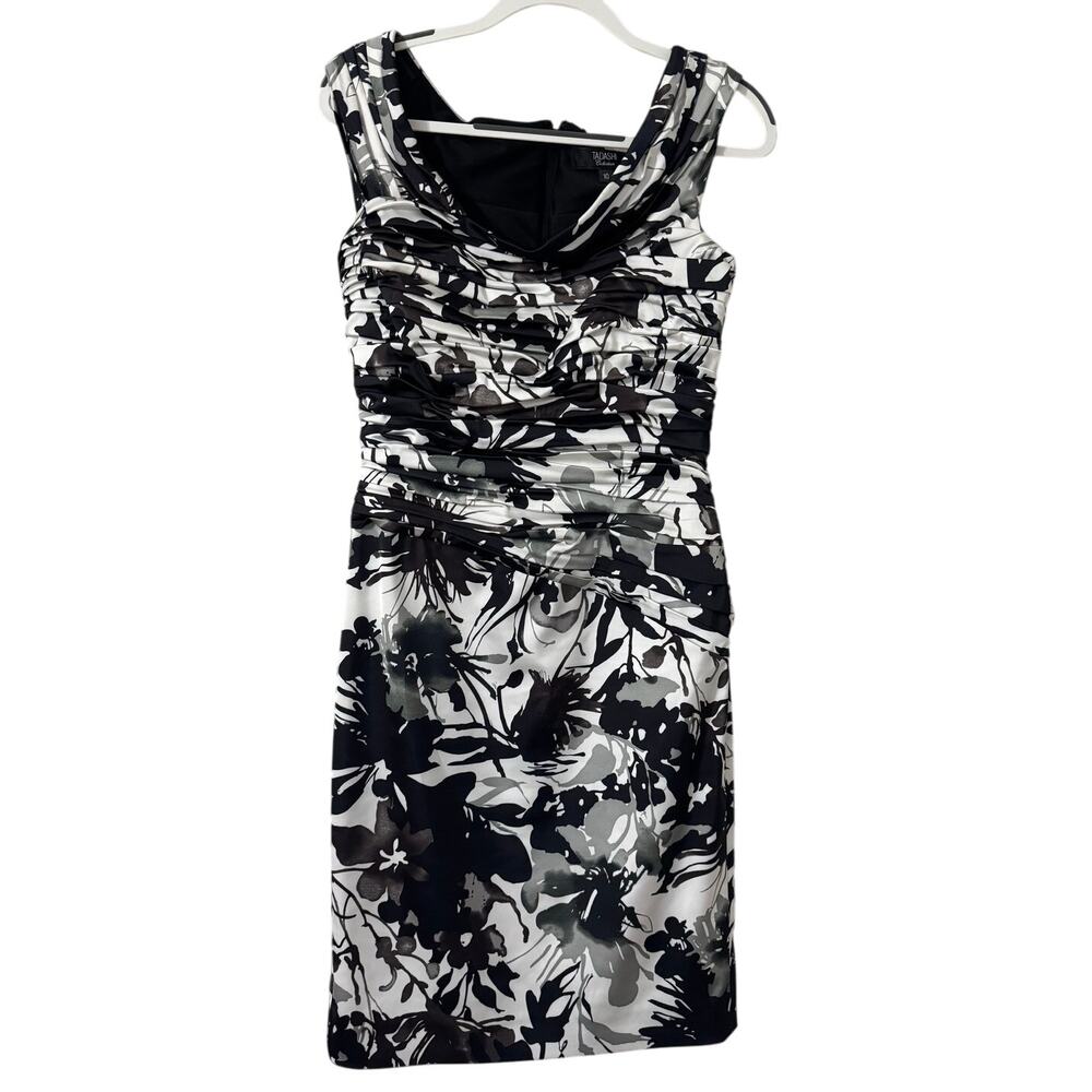 Tadashi Collection Black Floral Capped Sleeve Dress‎ Size 10